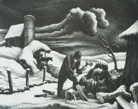 The Woodpile (also titled Wood Cutter) - THOMAS HART BENTON
